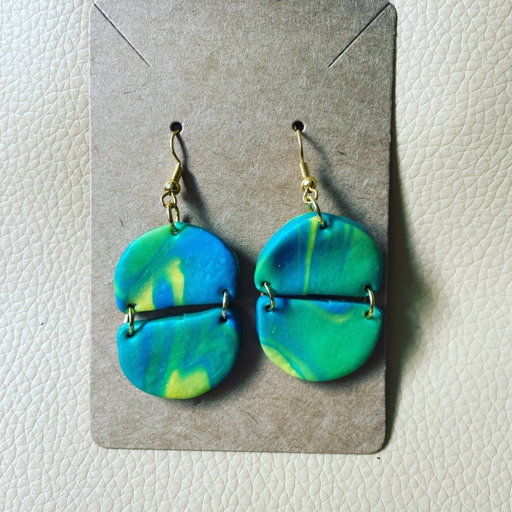 Colorful, unique, classic, lightweight & modern clay earrings.